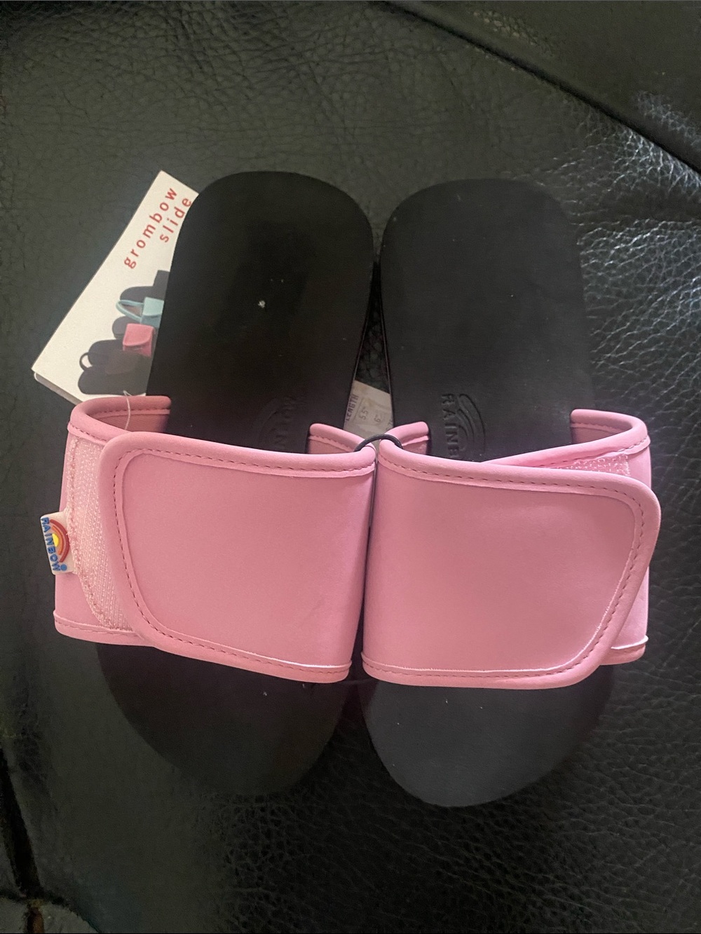 Rainbow Kids Pink Adjustable Slide Sandals